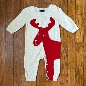 Baby Gap Moose Winter/Holiday Sweater Romper (6-9 months)